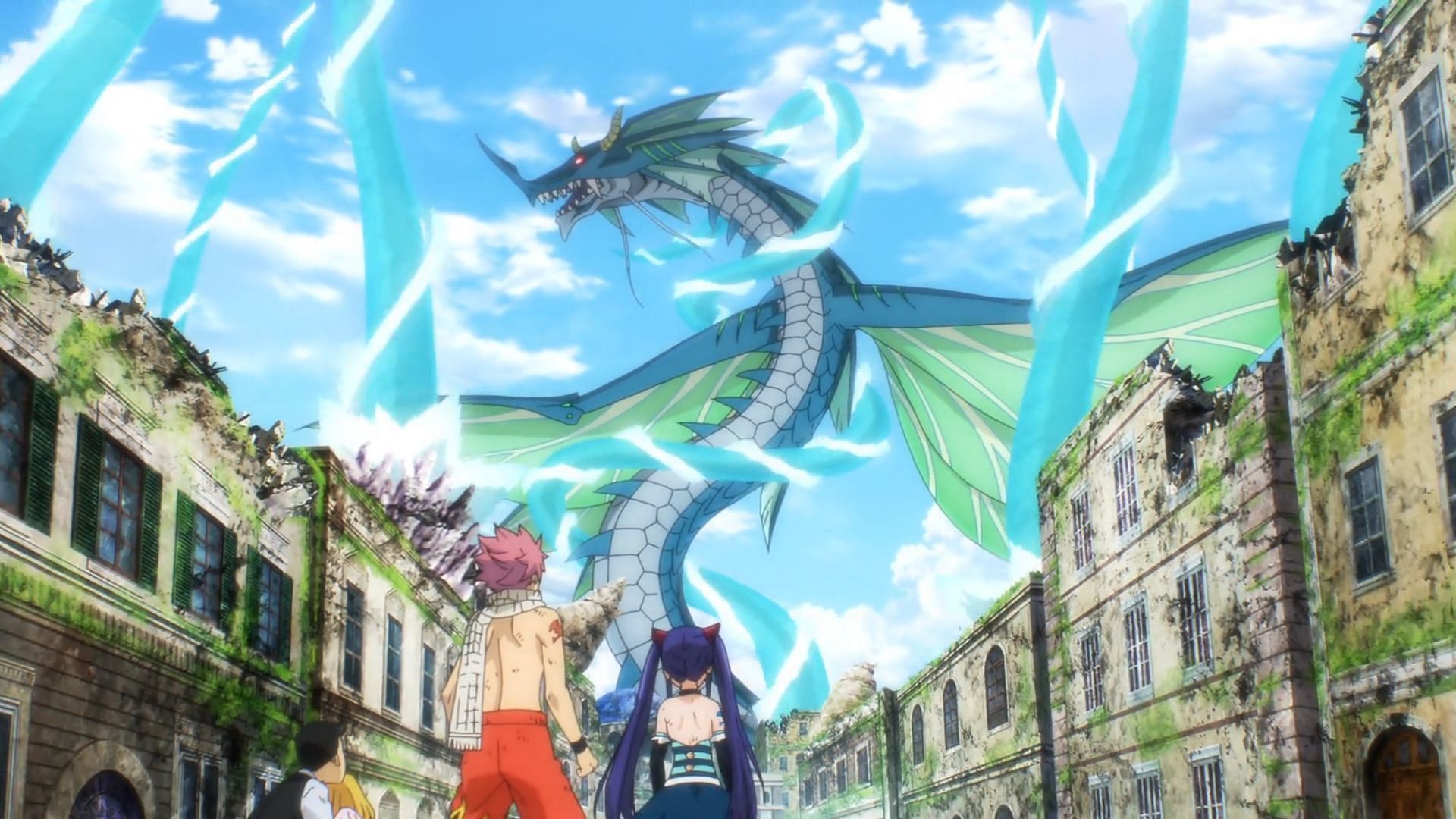 Fairy Tail 100 Years Quest episode 5: Mercphobia begins his rampage in Ermina while White Wizard &quot;dyes white&quot; Fairy Tail wizards (Image via J.C. Staff) 