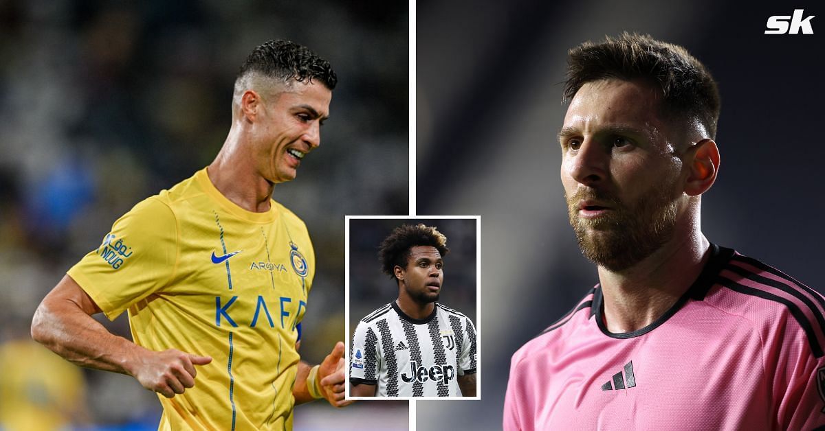 Cristiano Ronaldo (left), Lionel Messi (right), Weston McKennie (inset)