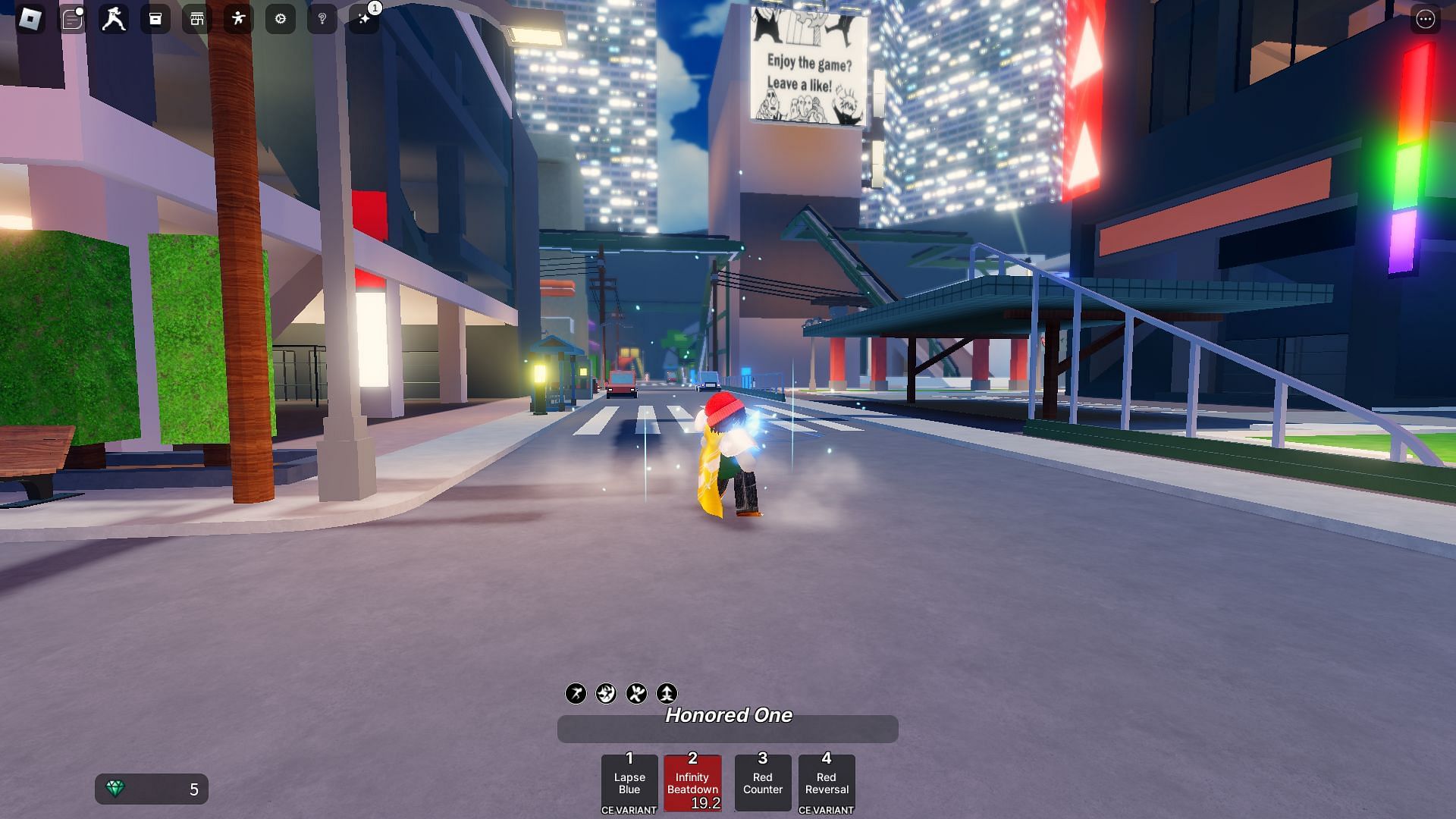 The Honored One in action (Image via Roblox)