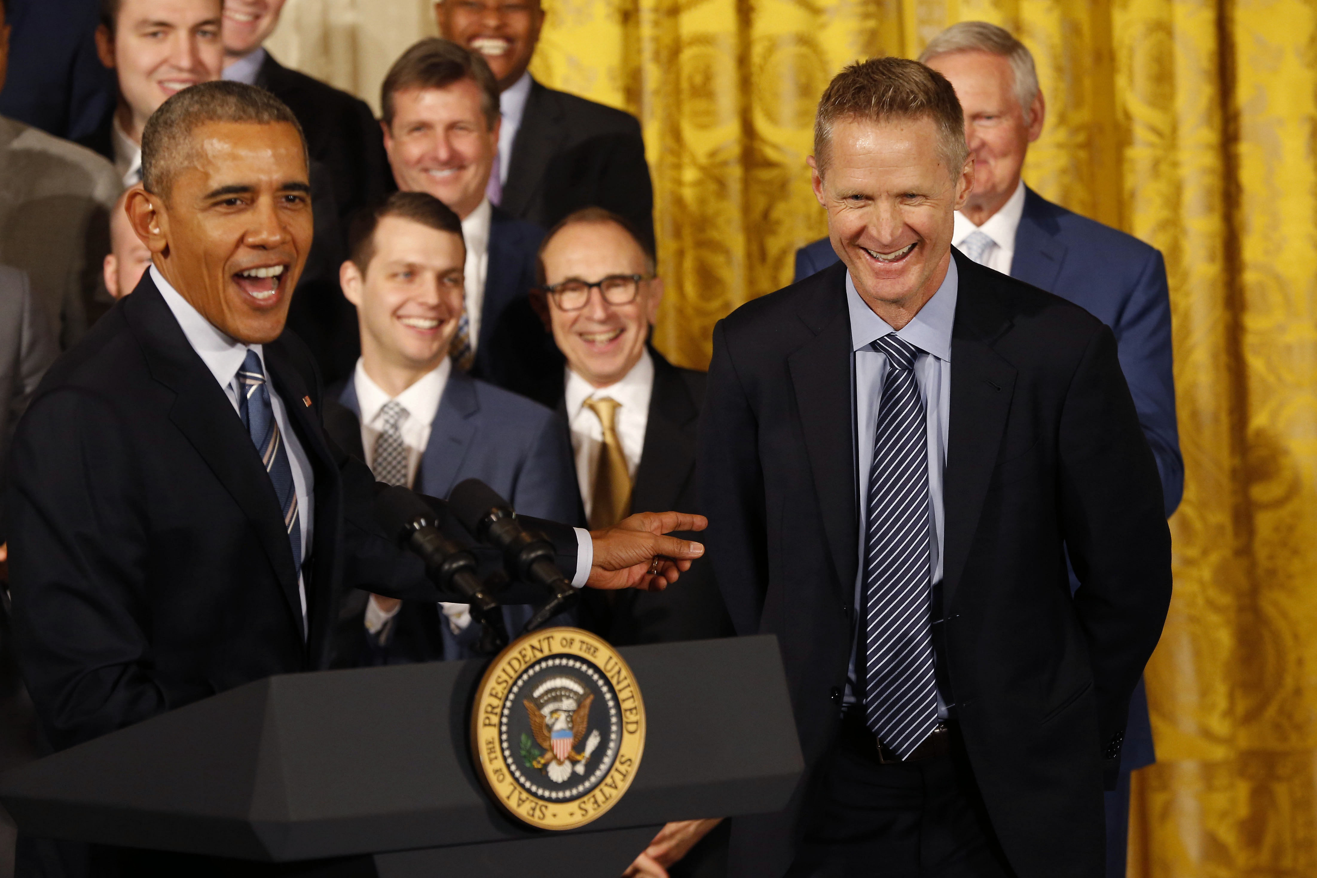 NBA: Golden State Warriors-White House Visit - Source: Imagn