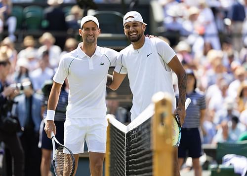 Novak Djokovc (L) & Nick Kyrgios (R) [Source: Getty]