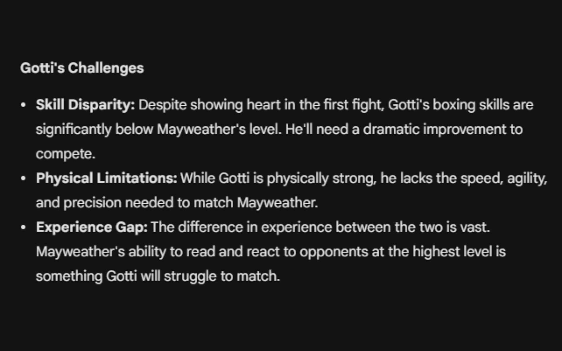 Google's AI prediction for Floyd Mayweather vs. John Gotti III