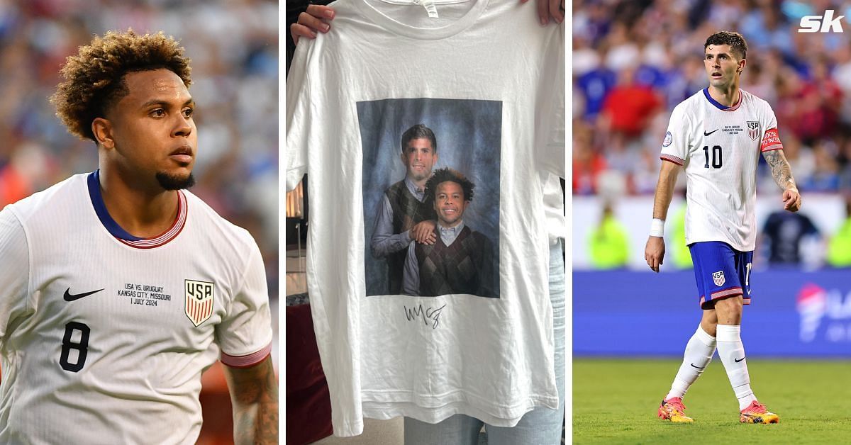 Christian Pulisic reacts with hilarious comment to USMNT teammate Weston McKennie&rsquo;s T-shirt featuring them