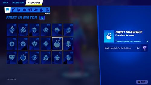 Fortnite Chapter 5 Season 4 Accolades: First In Match (Image via Epic Games)