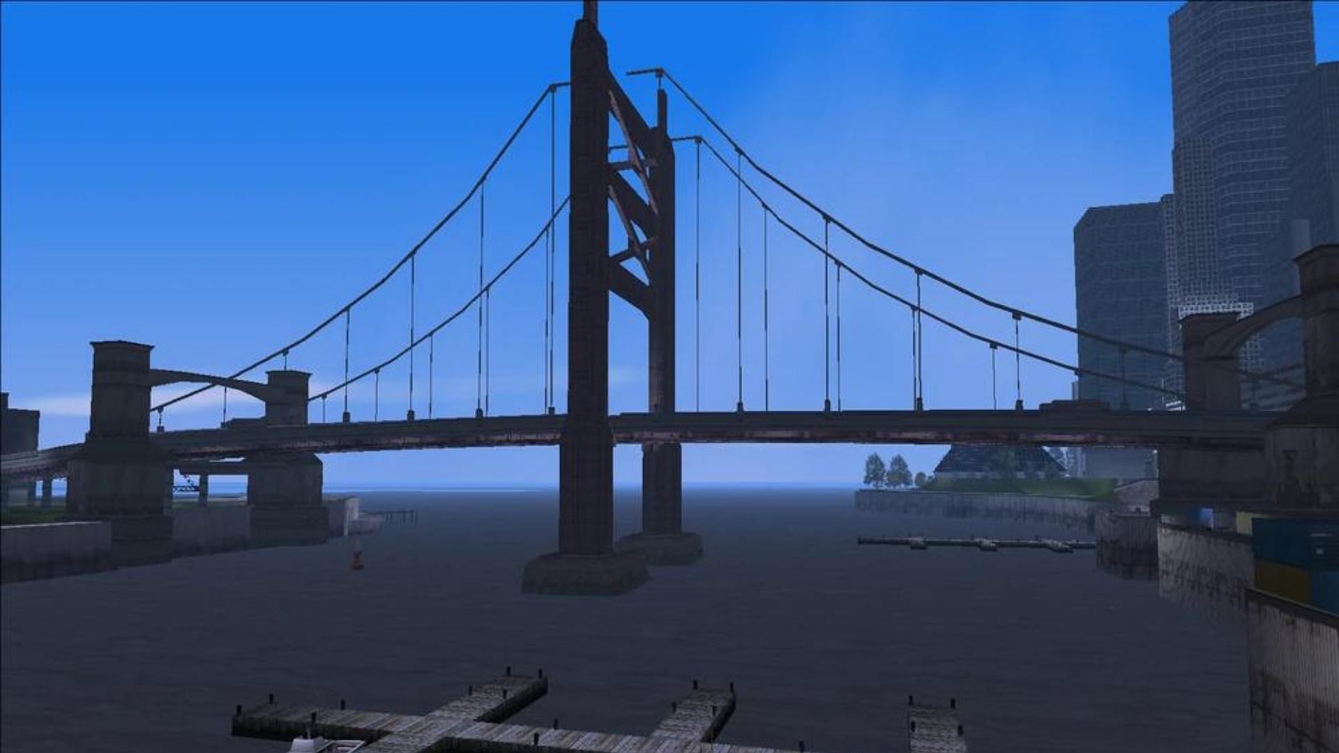 Here&#039;s a shot of the Callahan Bridge (Image via Rockstar Games || GTA Wiki)