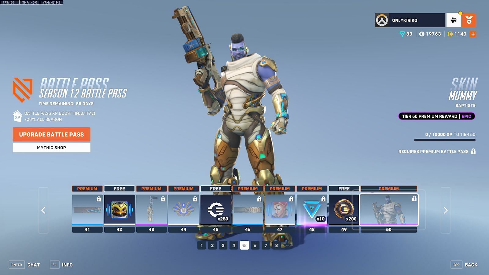 Overwatch 2 Season 12 Battle Pass Tiers 41-50 (Image via Blizzard)