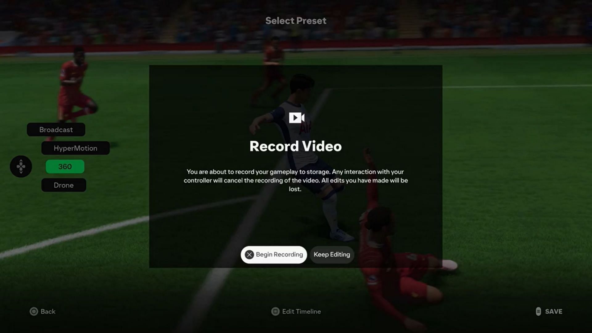 Players can also video-record their in-game moments (Image via EA Sports)