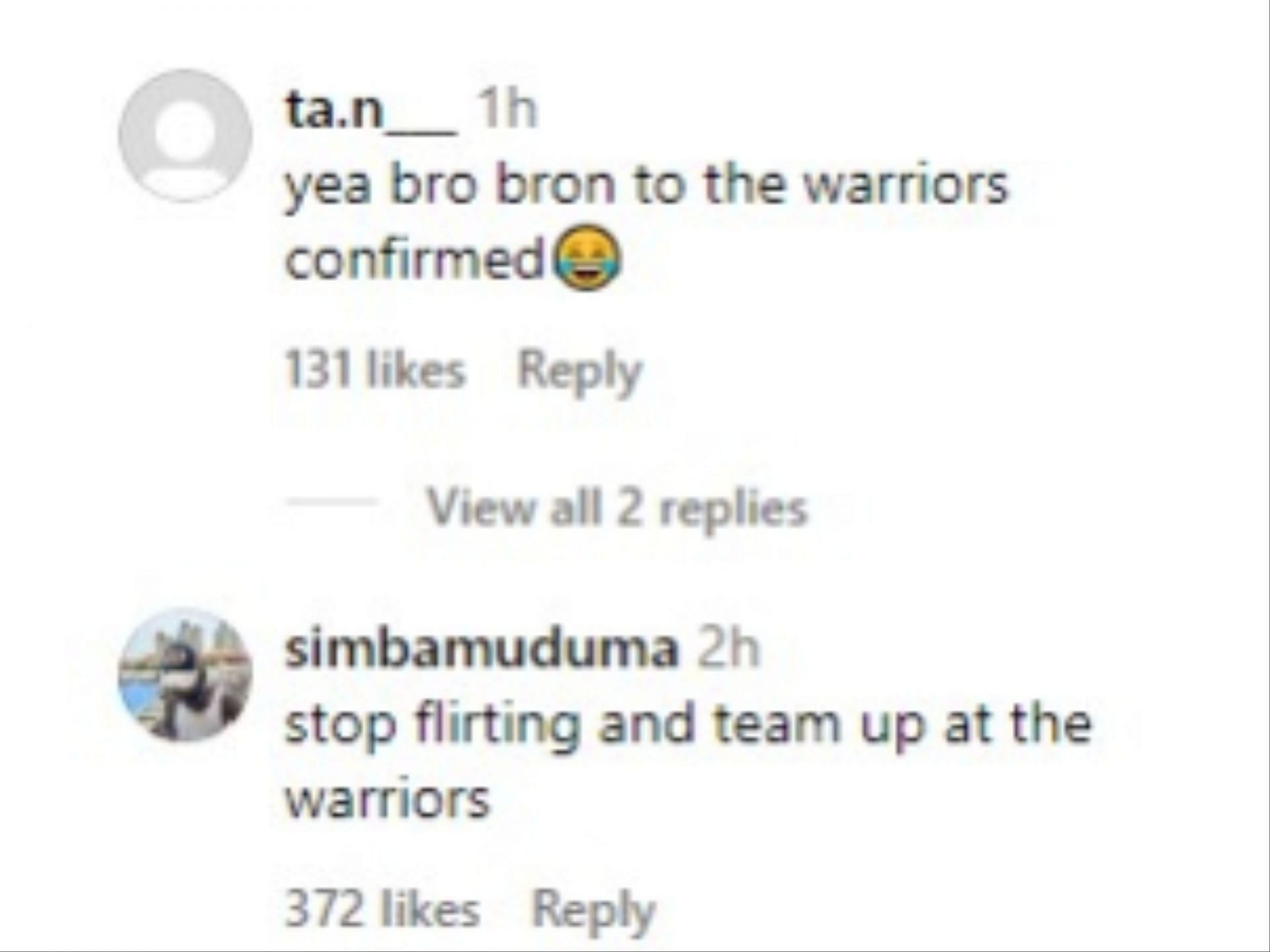 Fans speculate on a team-up with Curry, James and KD