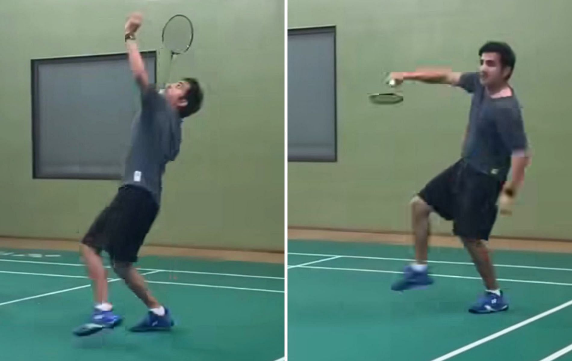 Gautam Gambhir playing badminton. (Pics: Instagram/Gautam Gambhir) 