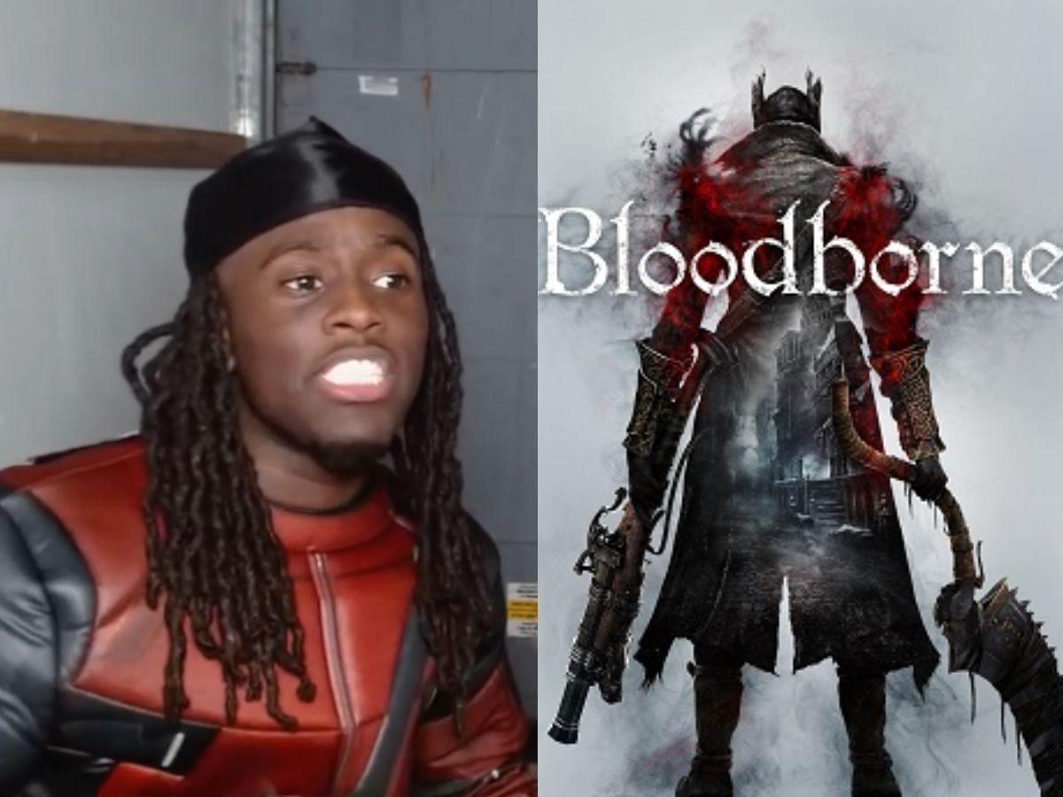 Kai Cenat reveals details about his Bloodborne marathon stream (Image via Twitch/Kai Cenat and Playstation.com)