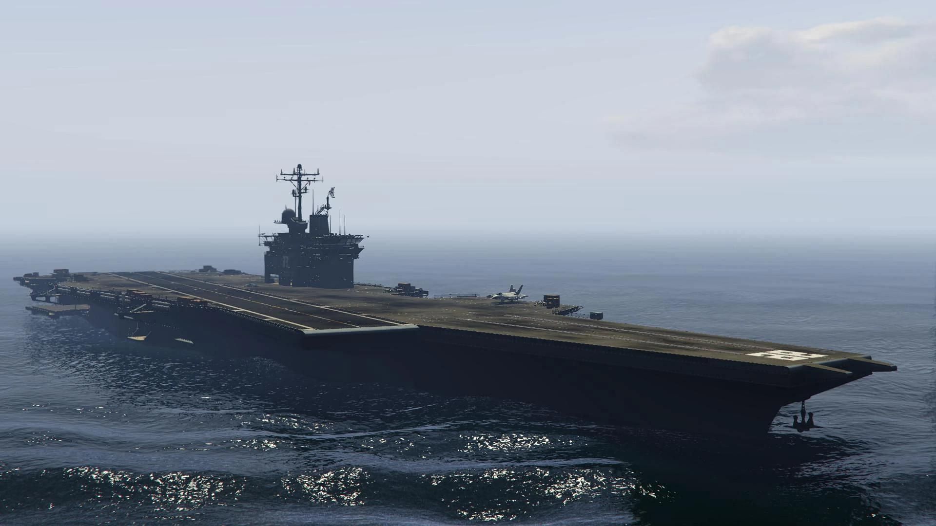 A picture of the supercarrier on which the game mode is based (Image via Rockstar Games)