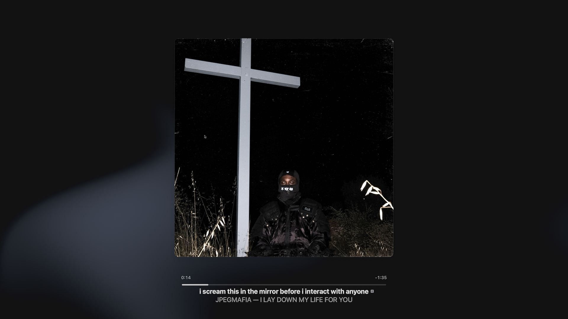 Track 1 on JPEGMafia&#039;s fifth studio album &#039;I LAY DOWN MY LIFE FOR YOU&#039; (Image via Apple Music)