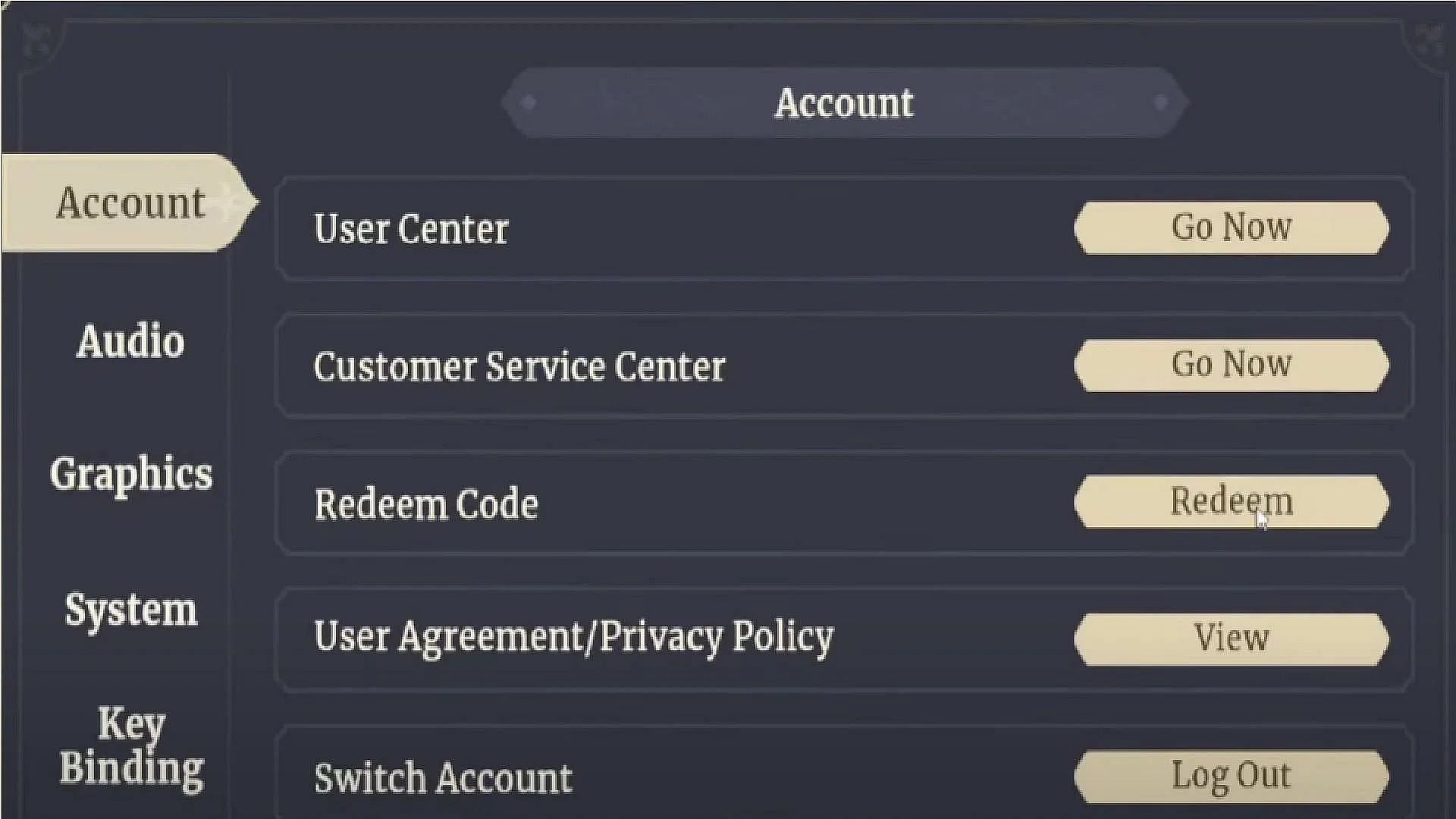 Arrive at the Account menu from Settings (Image via XD International)