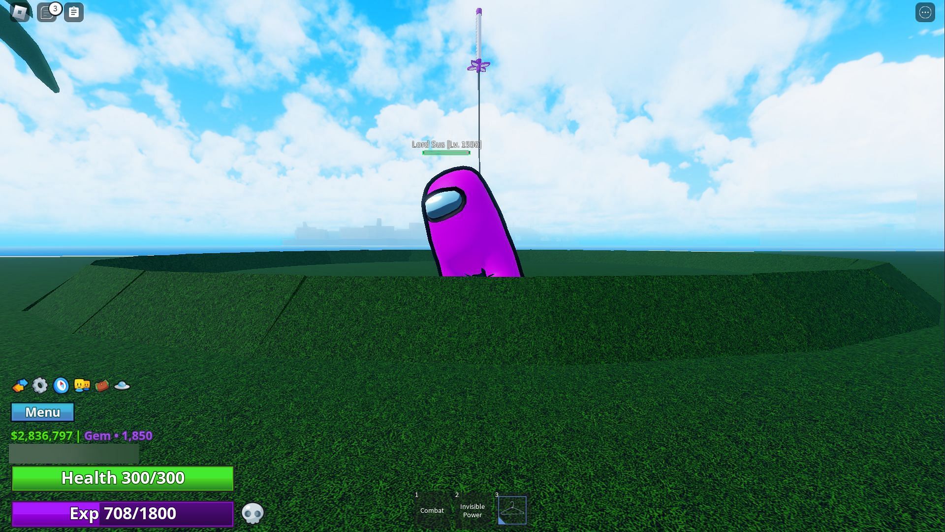 Lord Sus boss fight (Image via Roblox)