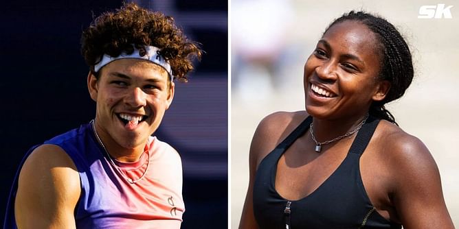 WATCH: Coco Gauff hilariously high-fives herself after Ben Shelton leaves her hanging during US Open exhibition vs Stefanos Tsitsipas & Paula Badosa