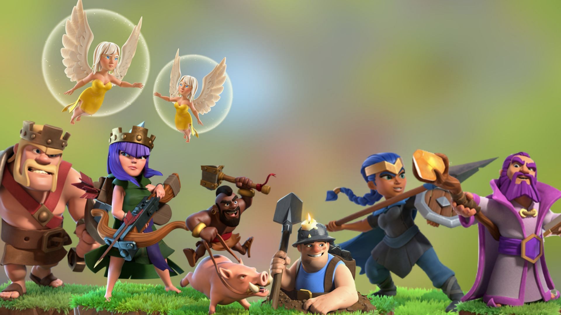 Town Hall 13 Queen Charge Hybrid attack strategy in Clash of Clans (Image via SuperCell)