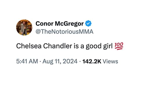 Conor McGregor's unexpected support for Chelsea Chandler.