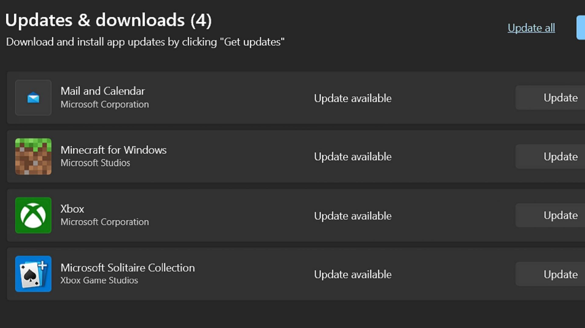 Updating Bedrock on Windows can be accomplished with the Microsoft Store (Image via Microsoft)