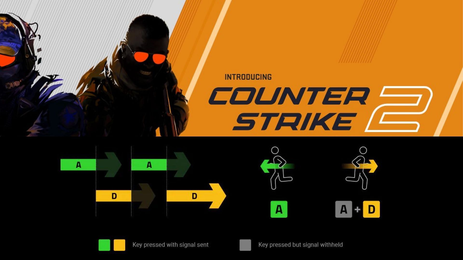 Counter Strike 2 and Snap Tap technology (Image via Valve and Razer)