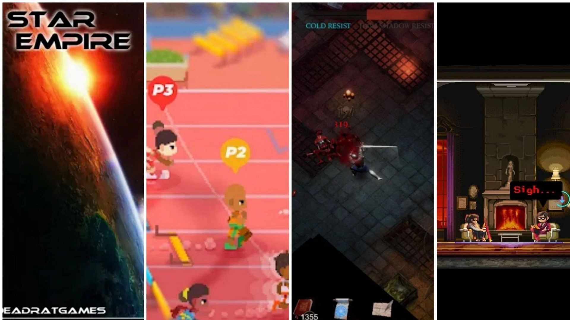 Offline iOS games to try in August 2024 (Images via DeadRatGames, Netflix, Bartlomiej Mamzer)