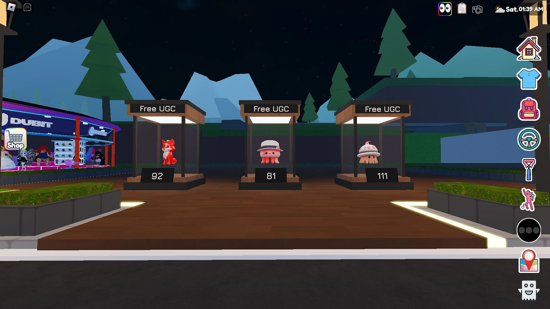 The three free UGCs (Image via Roblox)