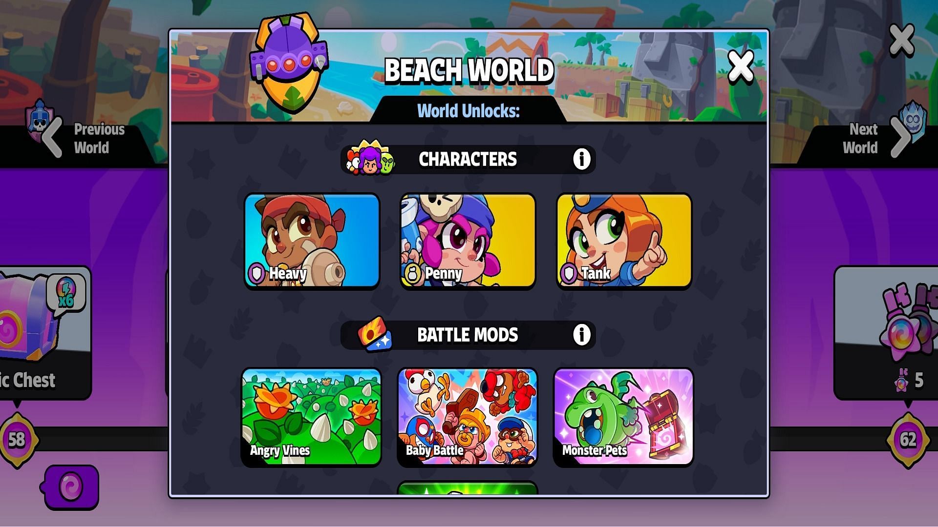 Tank can be unlocked from the Beach World (Image via Supercell)