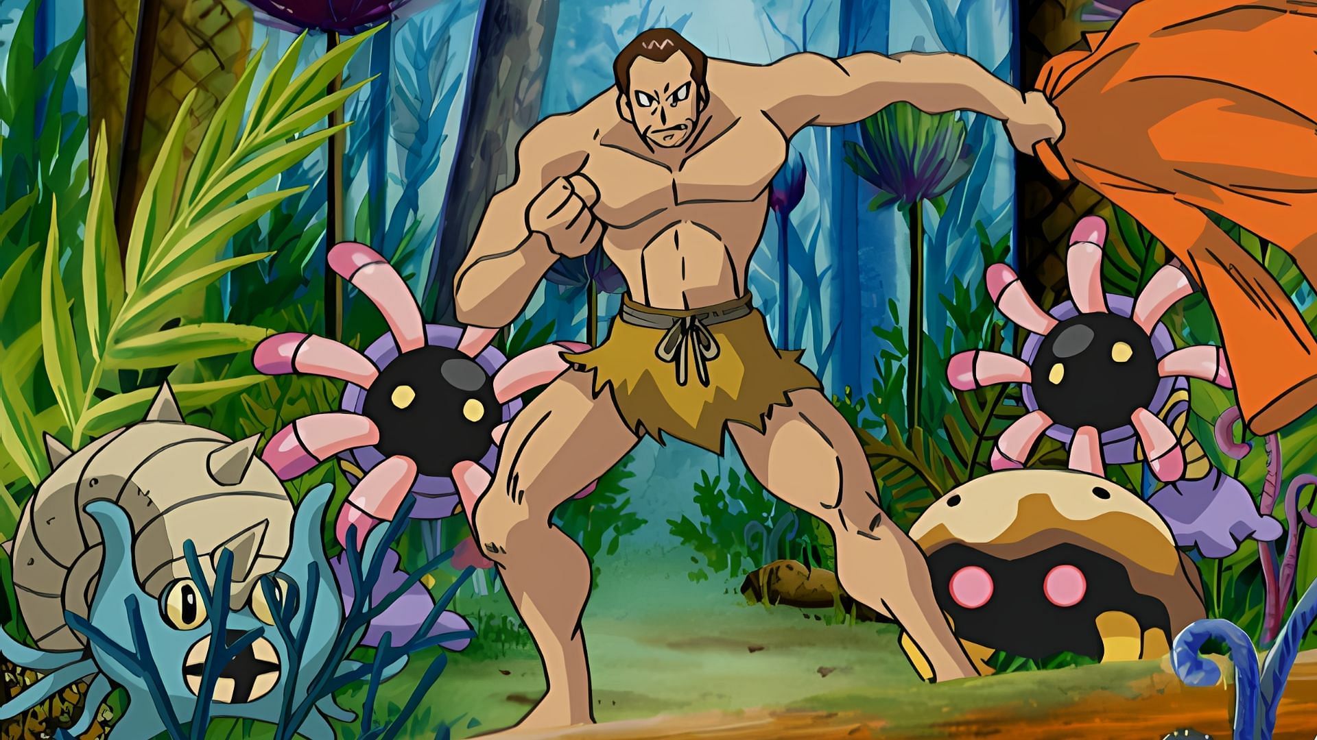 A picture of Giovanni and Lileep from the anime (Image via The Pokemon Company)