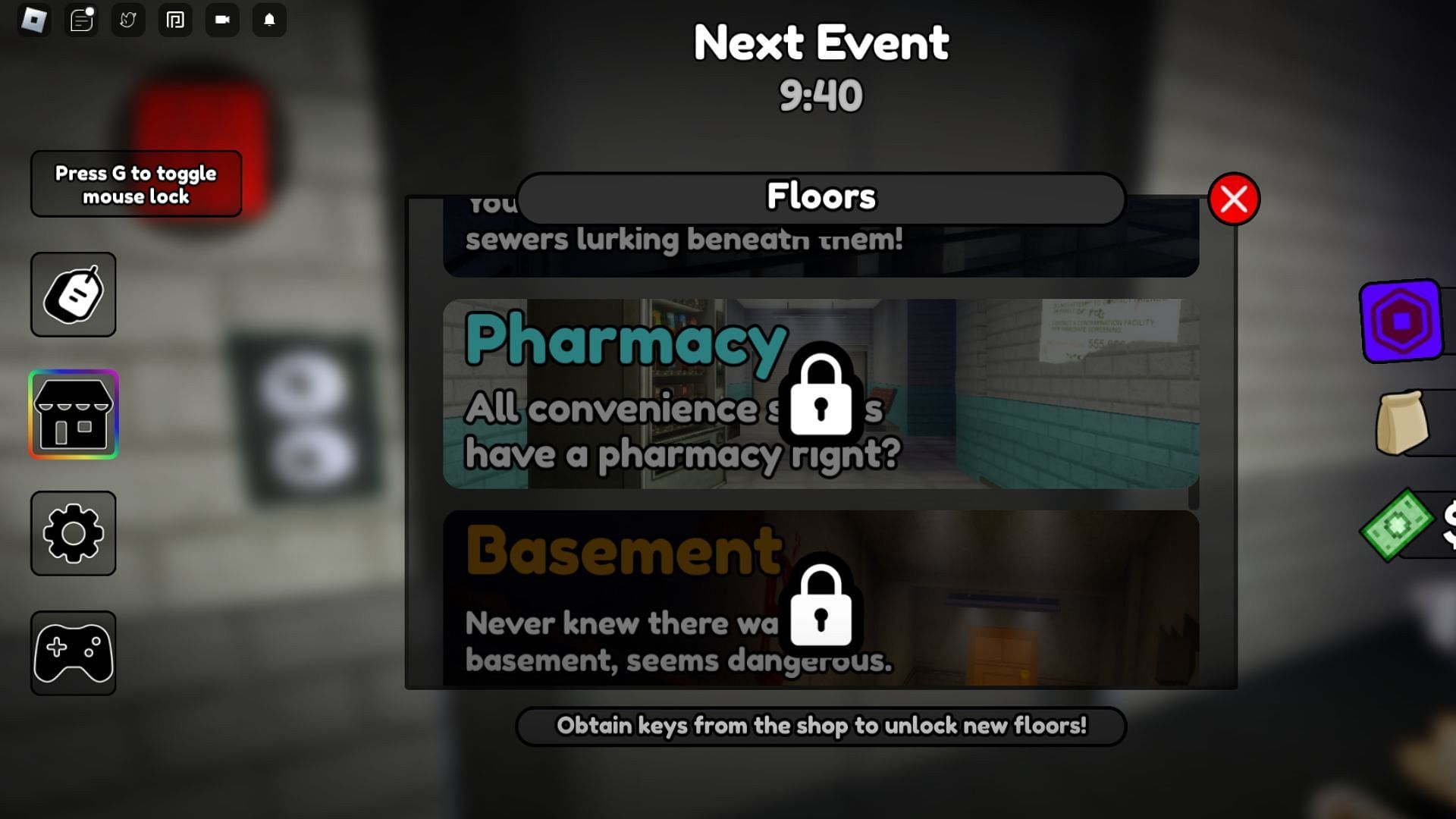 Unlock the Basement area to find the Doomsday Key (Image via Roblox)