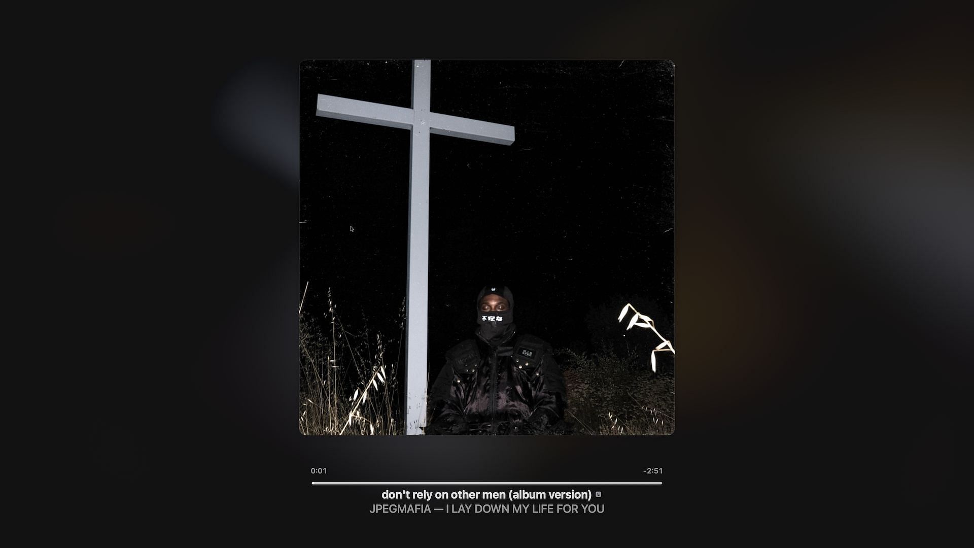 Track 6 on JPEGMafia&#039;s fifth studio album &#039;I LAY DOWN MY LIFE FOR YOU&#039; (Image via Apple Music)