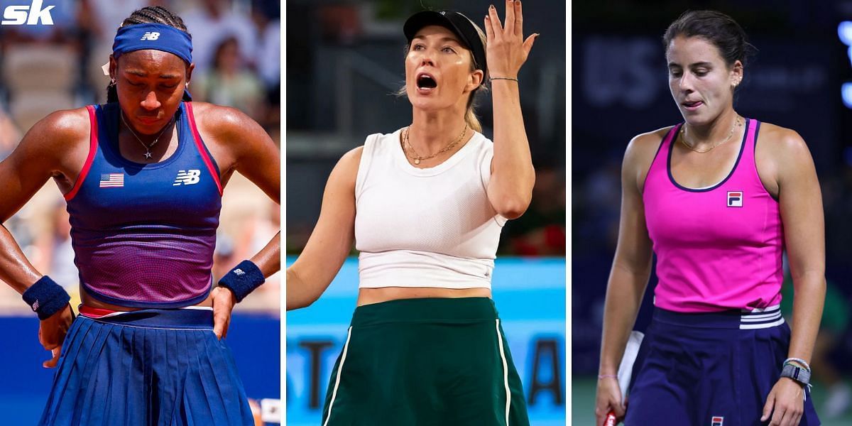 Coco Gauff (L), Danielle Collins (middle) and Emma Navarro (R) (Source: Getty)