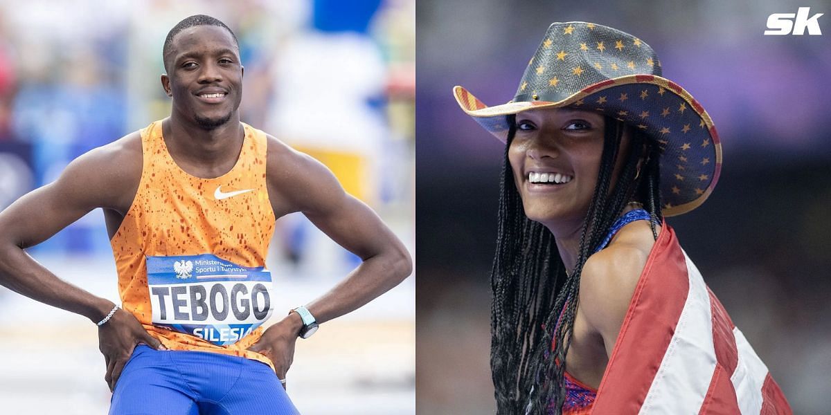 Letsile Tebogo and Tara Davis-Woodhall bagged substantial prize monet at the 2024 Rome Diamond League. (Images by Getty)