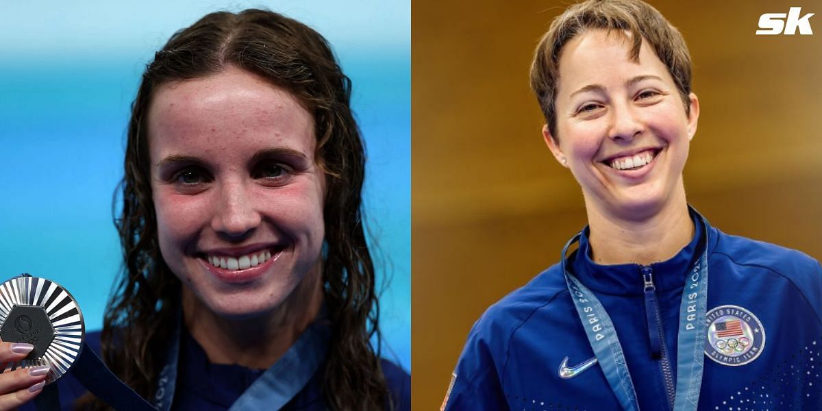 Team USA stands in fourth place in the medal tally event at the 2024 Paris Olympics. (Images: Regan Smith - Getty, Sagen Maddalena  - USA Shooting Instagram)