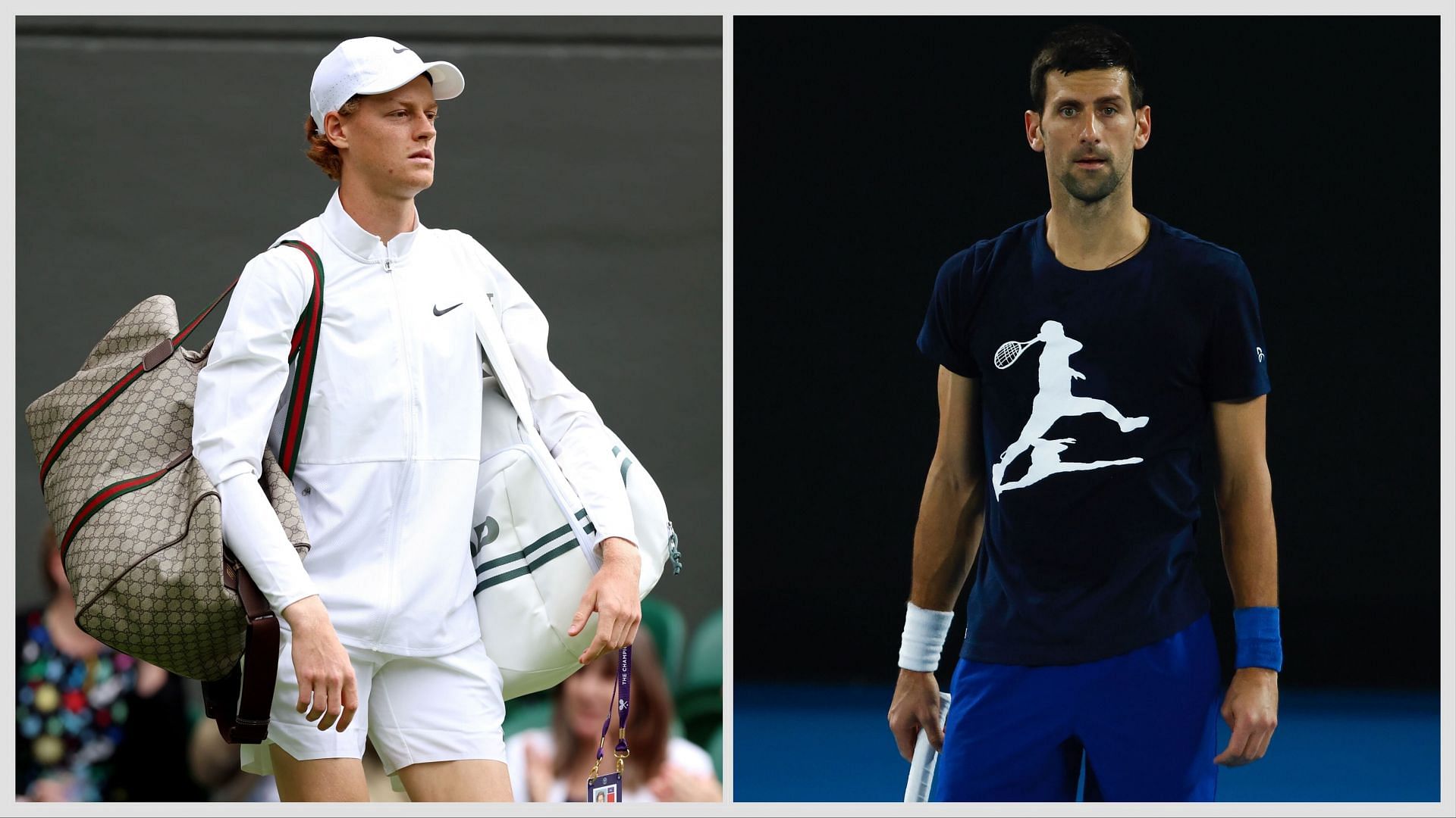 Jannik Sinner (L) and Novak Djokovic. (Photos: Getty)