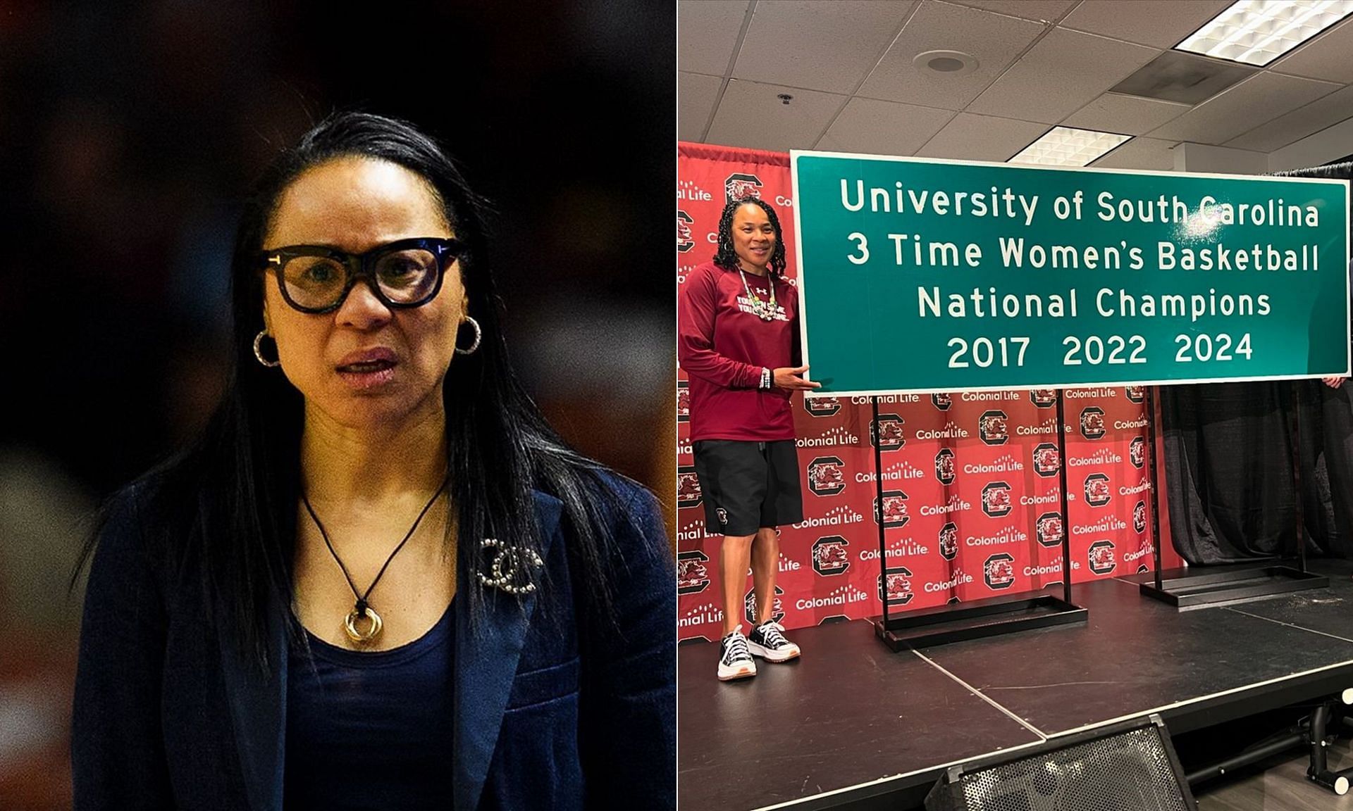 South Carolina is putting up new highway signs across the state to celebrate the success of coach Dawn Staley.