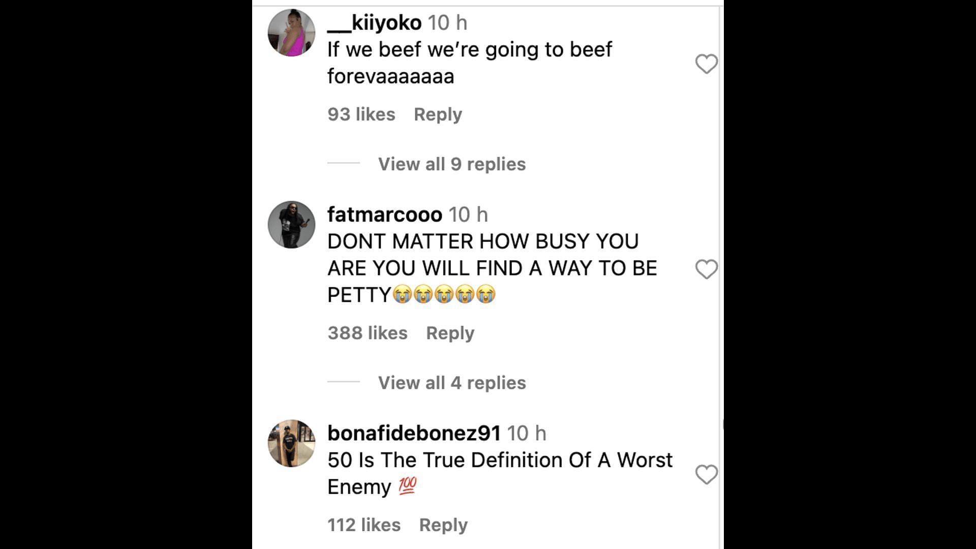 Social media users commented on the rapper&#039;s post as he mocked Irv Gotti on his latest health scare. (Image via Instagram)