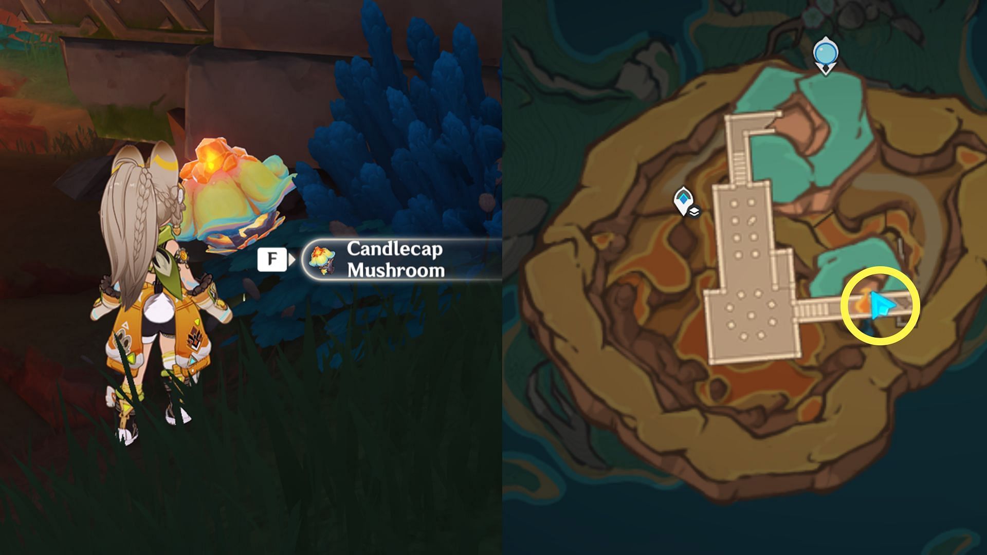 Location of Candlecap Mushroom #3 (Image via HoYoverse)