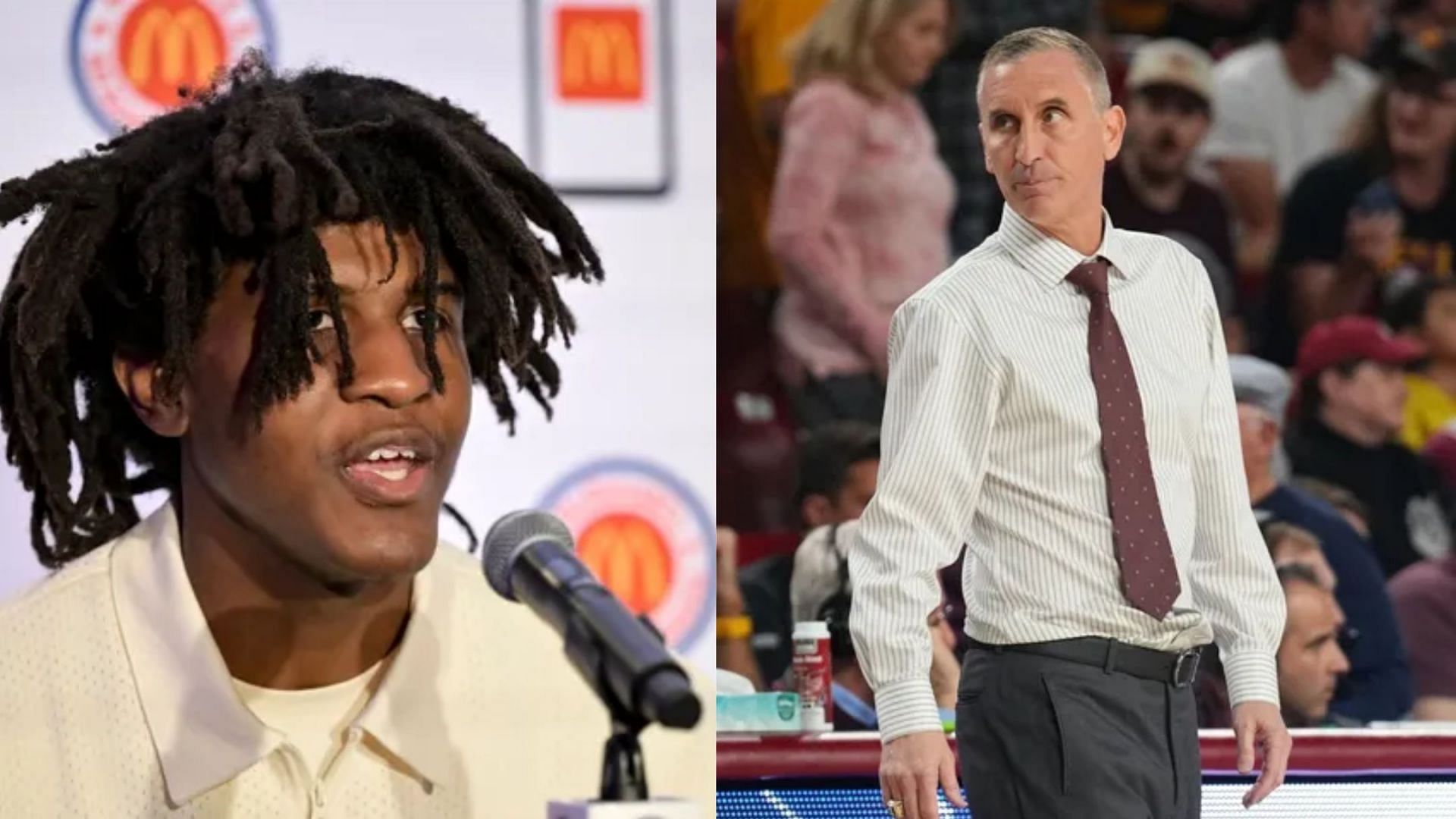 From left to right: Arizona State center Jayden Quaintance (left) and coach Bobby Hurley (right). (Image Sources: IMAGN)