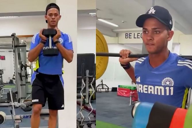 [Watch] Team India opener Yashasvi Jaiswal trains hard in gym ahead of 2024/25 home season