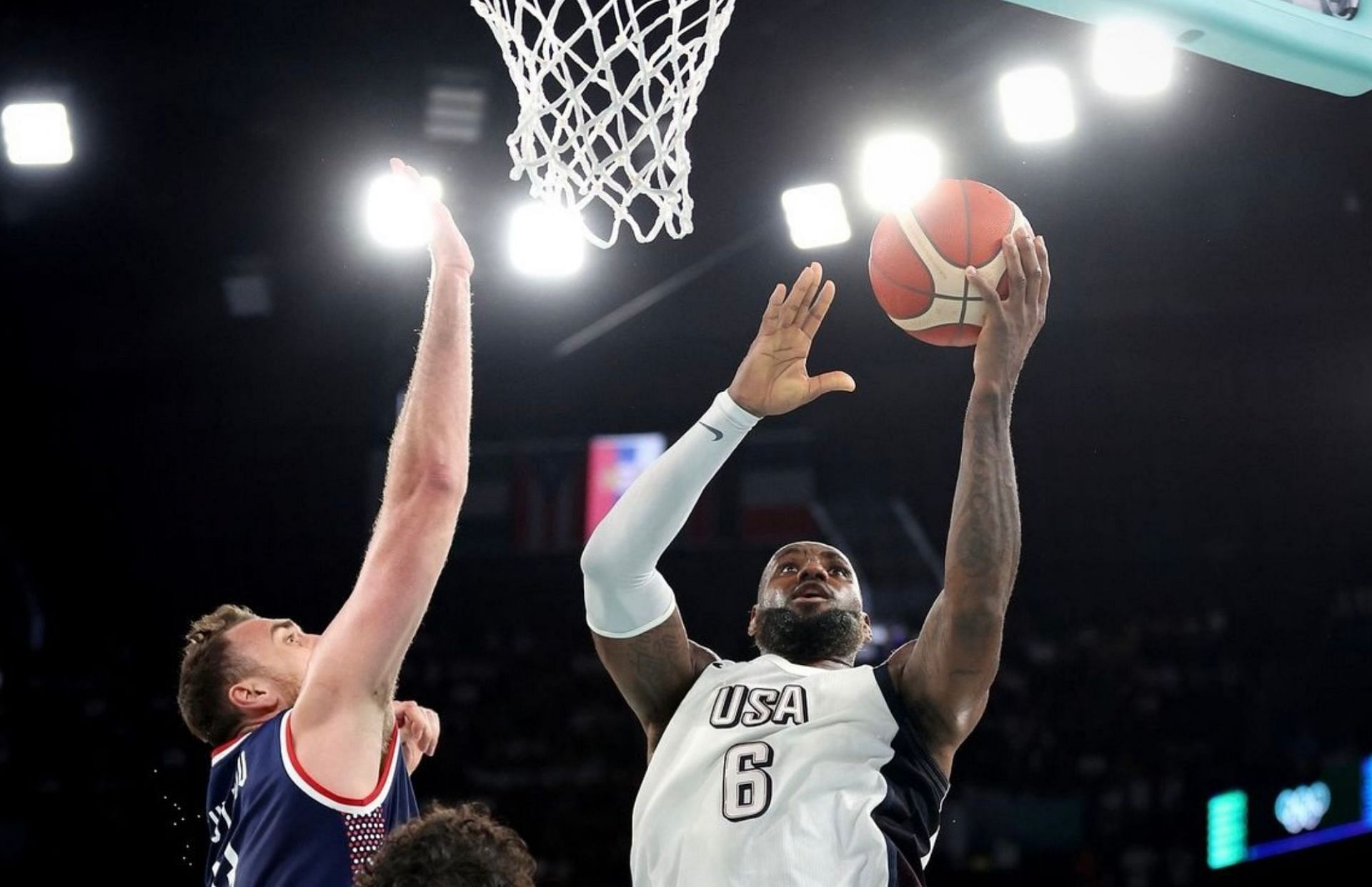 LeBron James delivered pep talk to Team USA after edging out Serbia (Image Credit: USA Basketball