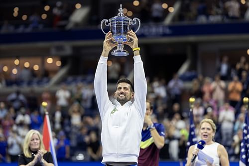 Novak Djokovic will begin his US Open title defense on the opening day (Picture: Getty)