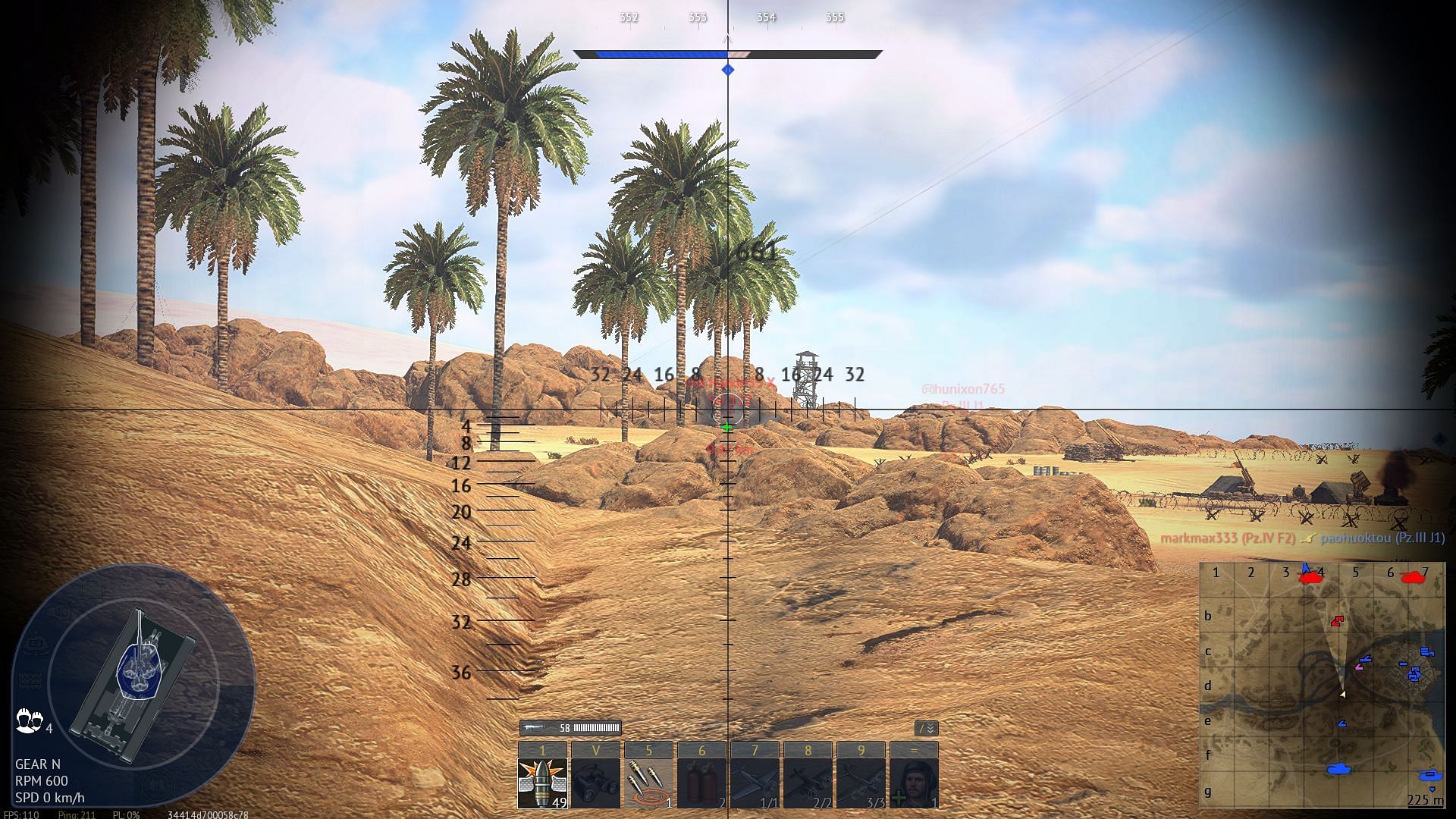 Enemies are marked on the map in Ground Arcade (Image via Gaijin Entertainment)