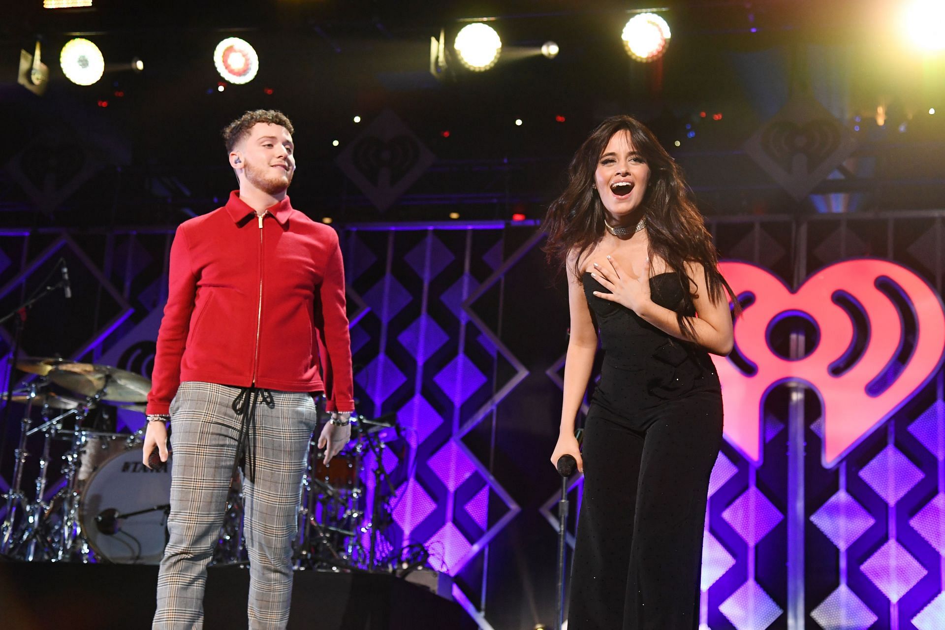 Bazzi and Camila Cabello performing at Z100&#039;s Jingle Ball 2018 at Madison Square Garden, New York City, December 7, 2018. (Image via Getty/Kevin Mazur)