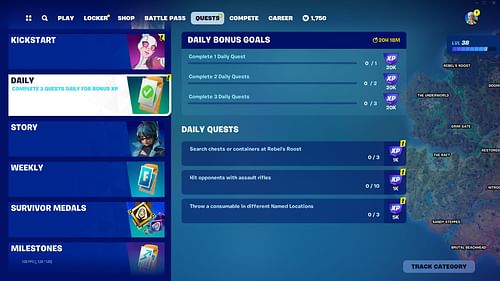 Complete these quests every day to level up fast in Fortnite Chapter 5 Season 4 (Image via Epic Games)