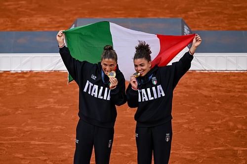 Sara Errani and Jasmine Paolini at the 2024 Paris Olympics | Getty