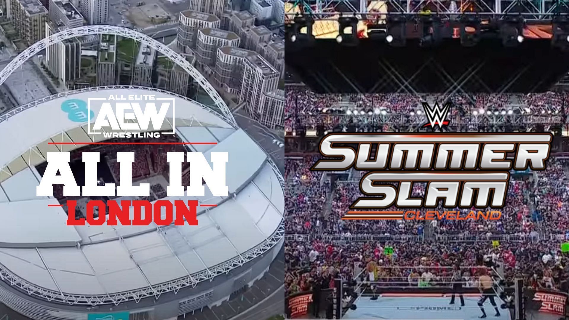 AEW All In and WWE SummerSlam are taking place this month [Photos: WWE and AEW Official Websites and YouTube Channels]