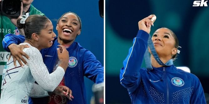 WATCH: Jordan Chiles cries in disbelief after winning floor bronze, celebrates with Simone Biles & co at Paris Olympics 2024