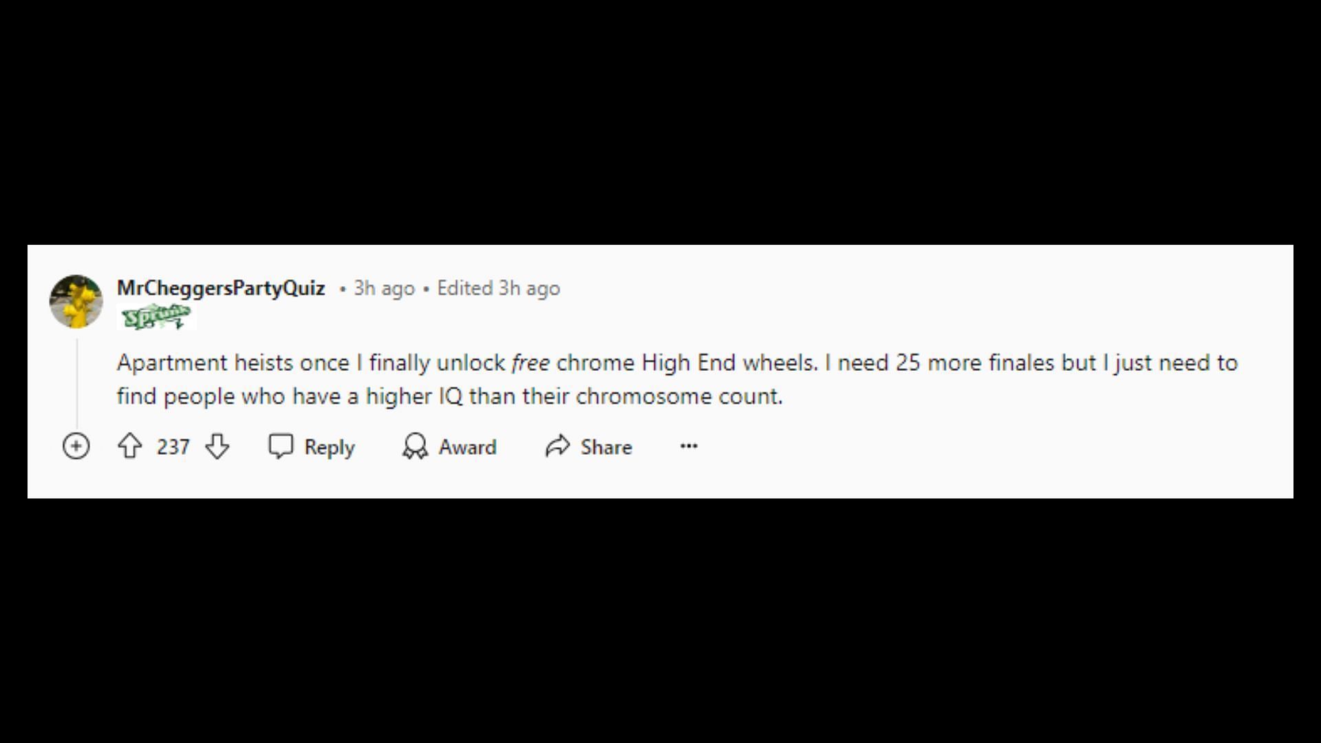 Players reveal things they won&#039;t be doing again in Los Santos 1/2 (Image via Reddit)