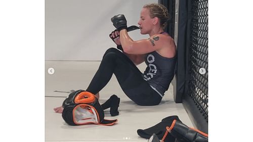 Valentina Shevchenko after sparring