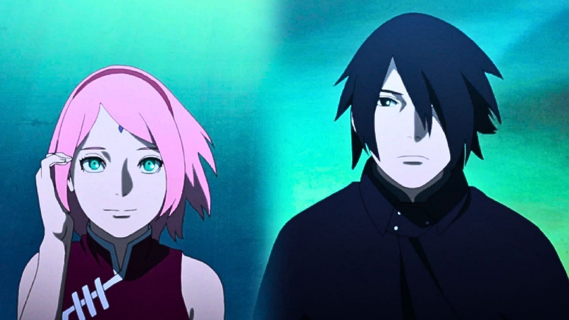 Sakura and Sasuke as seen in the Boruto anime (Image via Studio Pierrot)