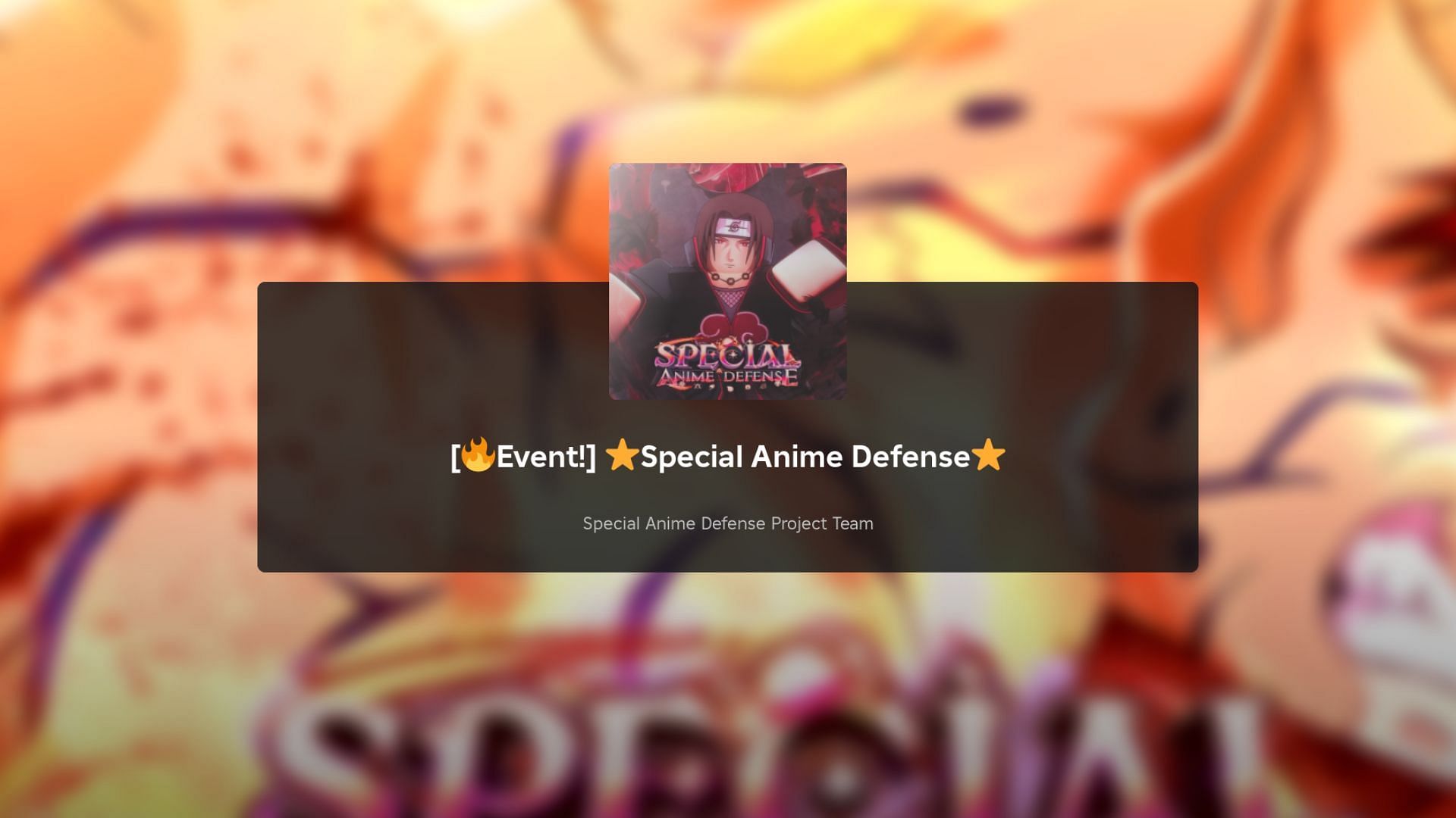 Special Anime Defense